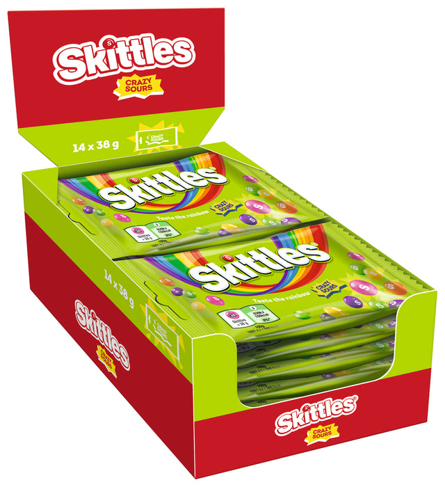 Skittles Crazy Sour Kaubonons 14 x 38g (532g)