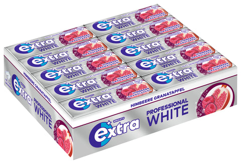 EXTRA PROFESSIONAL White Himbeere Granatapfel 30x10 Kaugummi Dragees 420g