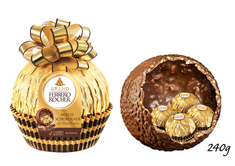 Grand Ferrero Rocher Milchschokolade mit Haselnuss Hohlkörper 240g