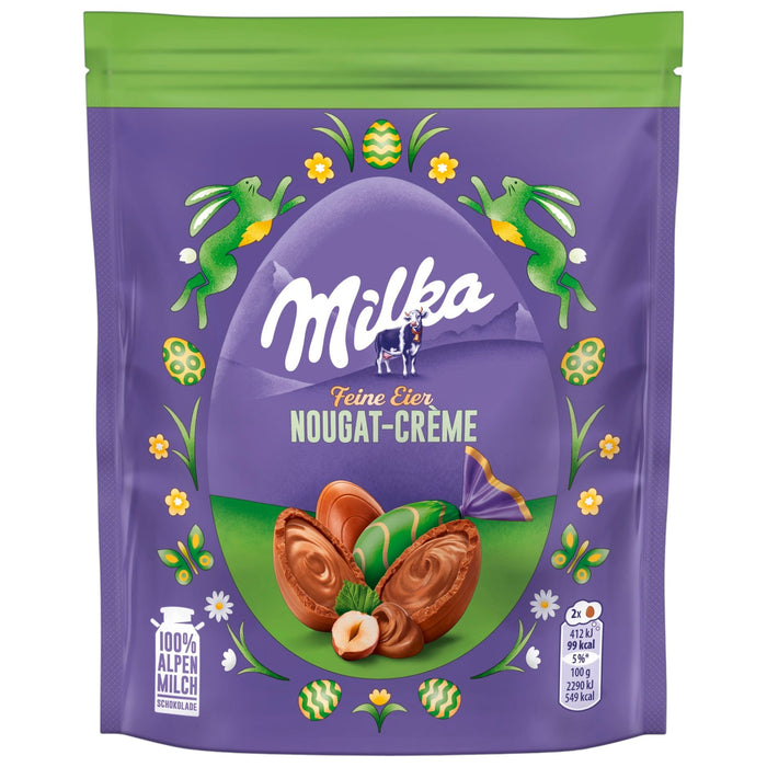 Milka Feine Eier Nougat Creme aus Alpenmilchschokolade 90g