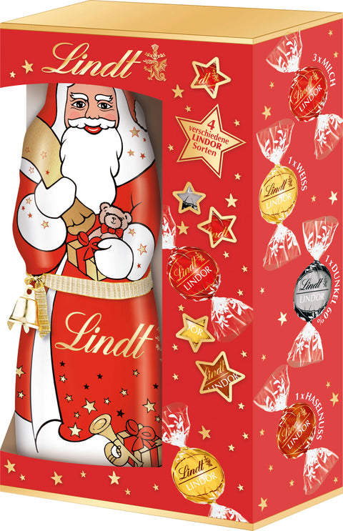 Lindt & Sprüngli Weihnachtsmann mit 6 Lindor Kugeln 197g