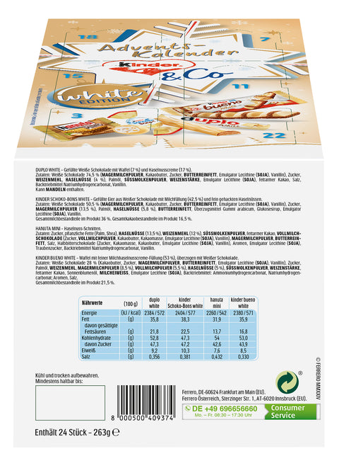 Ferrero kinder & Co. Adventskalender White 263g