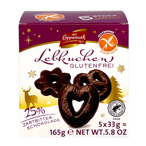 Coppenrath Lebkuchen glutenfrei 165 g (5 Stück) | mit Zartbitterschokolade, laktosefrei