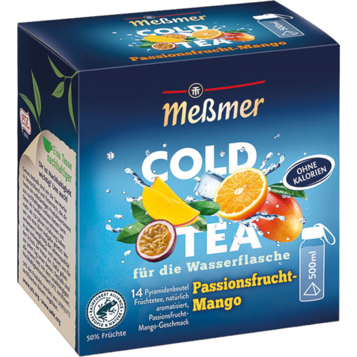 Meßmer Cold Tea Passionsfrucht-Mango | Ohne Kalorien | 14 x 2,75g