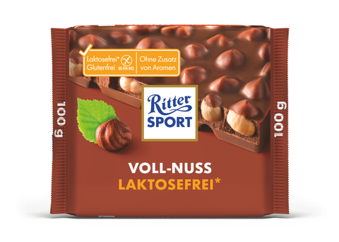Ritter Sport Voll-Nuss Laktosefrei 100g | Schokolade mit Haselnüssen