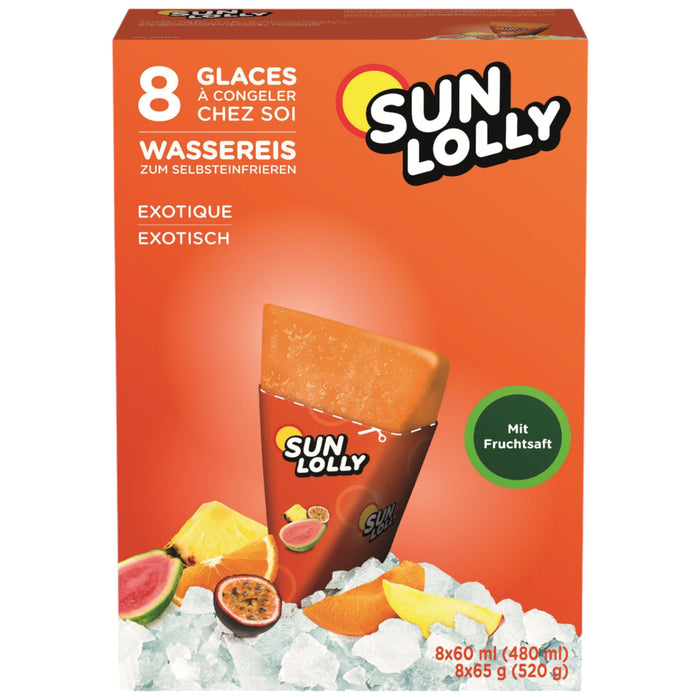 Sun Lolly Wassereis Exotisch mit Fruchtsaft 8 x 60ml