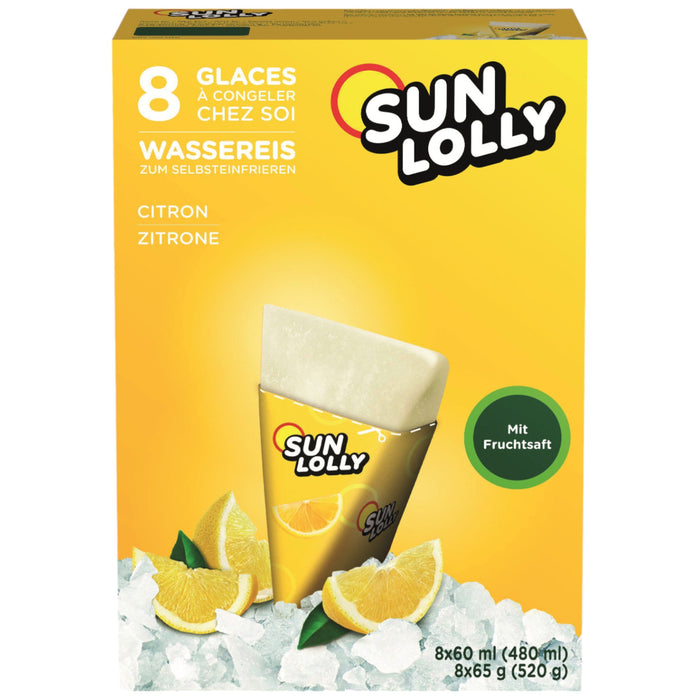 Sun Lolly Wassereis Zitrone mit Fruchtsaft 8 x 60ml