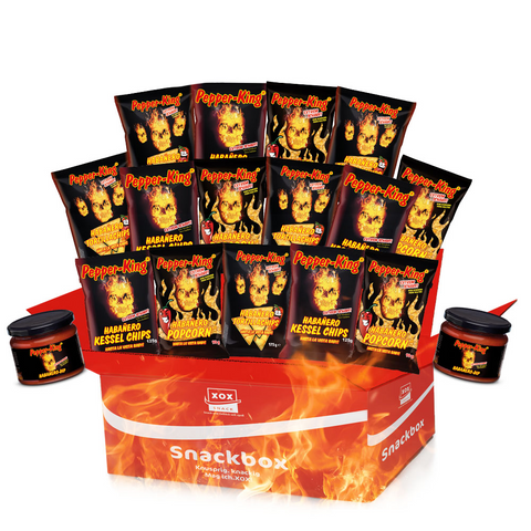 Pepper-King Snackbox | Chili-Fans, Knabber- & Naschmomente | 3,25 kg