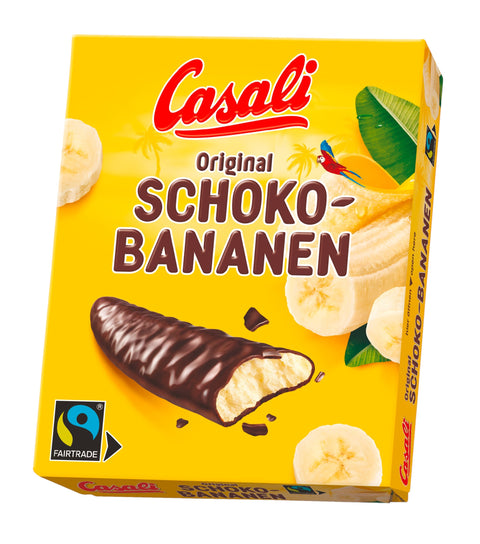 Casali Chocolate Bananas 150 g – Schoko-Bananen mit Fruchtfüllung im Fairtrade-Schokolade-Mantel