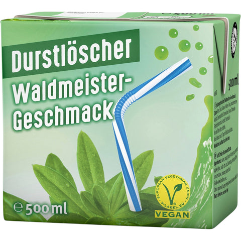 Durstlöscher Waldmeister 500 ml – aromatisch-leichter Geschmack nach Waldmeister, vegan & erfrischend, ideal für unterwegs oder Pausengenuß.