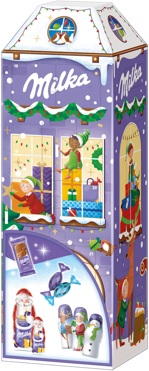 Milka 3D Haus Vollmilch Schokolade Adventskalender 229g | 2024