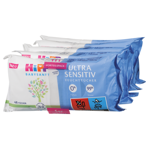 Hipp Feuchttücher Ultra Sensitiv Ohne Parfüm 5 x 48 Tücher