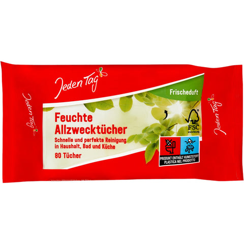 Jeden Tag Feuchte Reinigungstücher in Spenderverpackung 80 Stk.