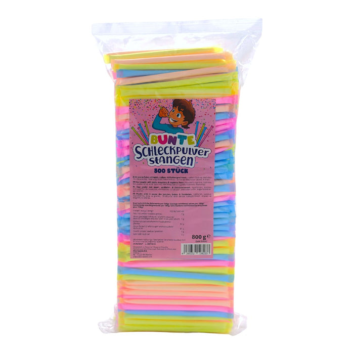 Wurfmaterial Bunte Schleckpulverstangen Neon Brausepulver 500 stk. 800g