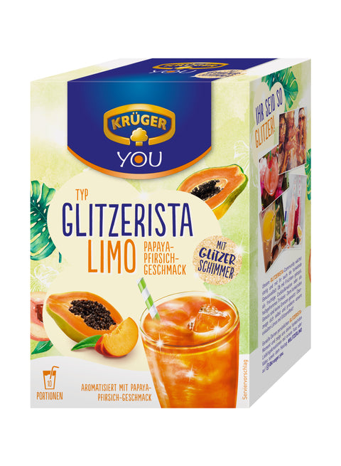Krüger YOU Glitzerista LIMO Papaya-Pfirsich Geschmack 200g (10x 20g)