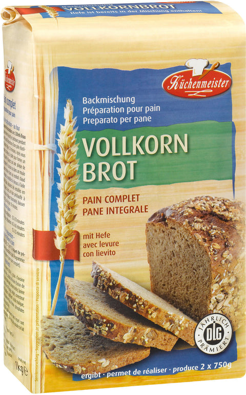 Küchenmeister Vollkornbrot Brotmischung Brot Backmischung mit Hefe 1kg