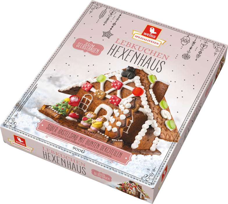 WEISS Lebkuchen Hexenhaus zum Selbstbauen mit Fruchtgummi (900g)