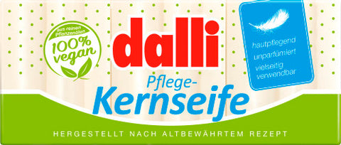 dalli Pflege - Kernseife aus reinen Pflanzenölen, Vegan 3 x 125g pro Packung