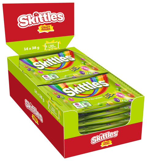 Skittles Crazy Sour Kaubonons 14 x 38g (532g)