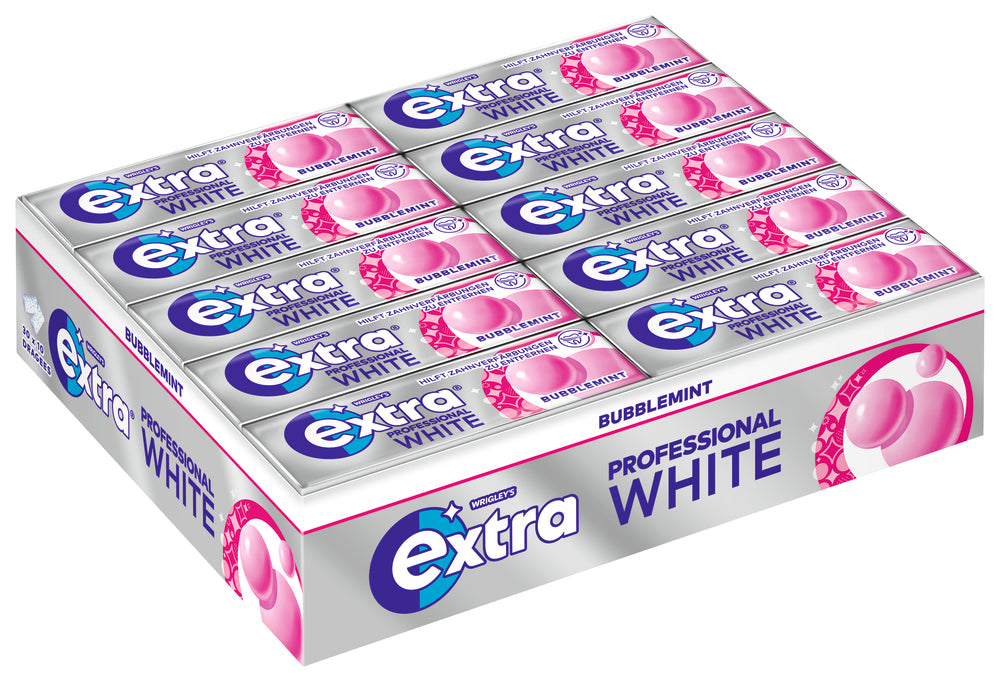 EXTRA PROFESSIONAL White Bubblemint 30x10 Kaugummi Dragees 420g