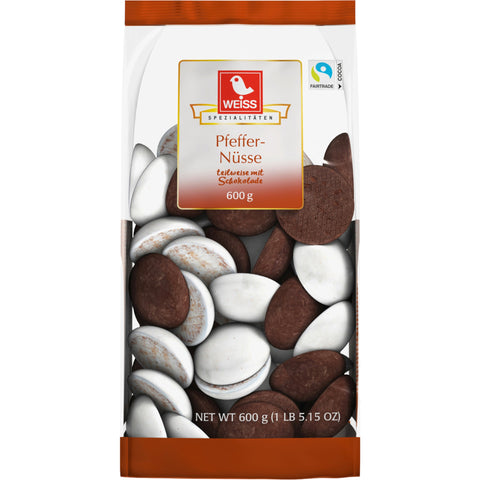 Weiss Pfeffernüsse teilschokoliert 600g Beutel