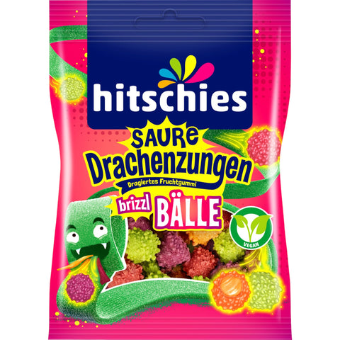 hitschies Saure Drachenzunge brizzl Bälle VEGAN 100g