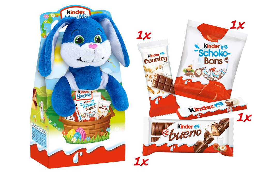 Ferrero Kinder Maxi Mix Schokoladenmischung mit Harry Hase Plüschtier 133g