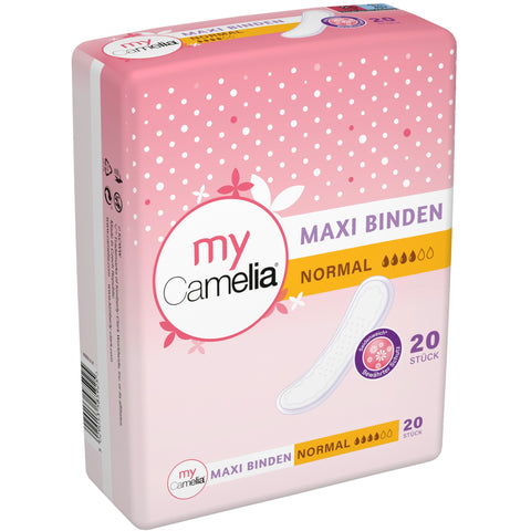 Camelia Maxi Binden Normal 20 Stück – starker Tagesschutz mit hoher Saugkraft