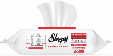 Sleepy Easy Clean Rot Kirschblüte 100 Stück | Allzweck-Reinigungstücher
