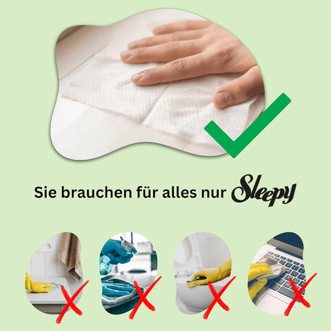 Sleepy Easy Clean Blau Reinigungstücher 100 Stk | mit Bleichzusatz & Hygieneleistung