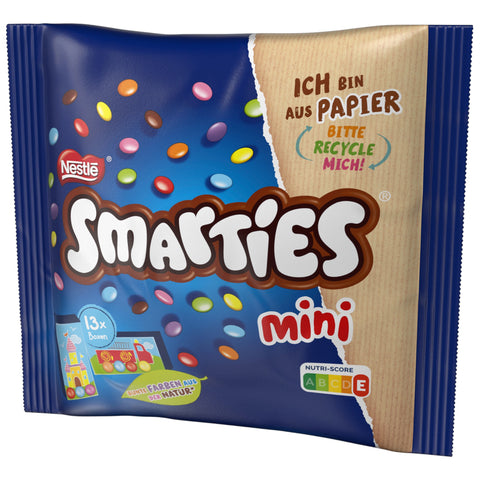 Smarties Mini 187 g Beutel, bunte Schokolinsen mit Zuckerüberzug