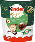 kinder Kugeln Milk & Hazelnut Sensations 90 g – gefüllte Vollmilchschokoladenkugeln mit Milchcremefüllung und Haselnussstückchen