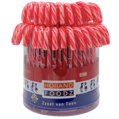 Holland Foodz Candy Canes 72 x 12g – klassische rot-weiße Zuckerstangen im Displaykarton