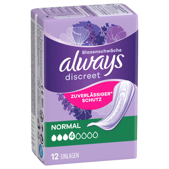Always Discreet Inkontinenz Einlagen Normal 12 Stück (5er Pack)