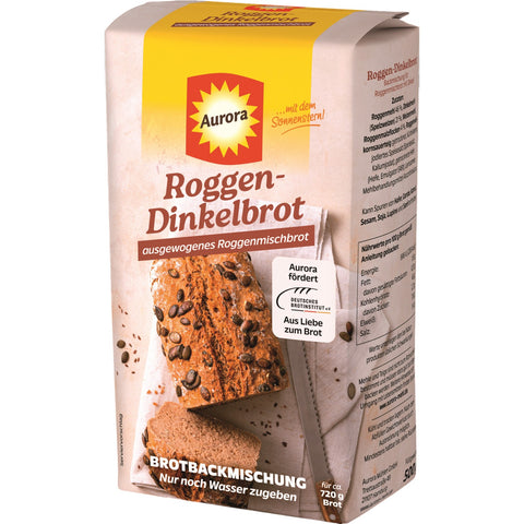 Aurora Roggendinkelbrot Backmischung 500g | Herzhaftes Brot einfach backen