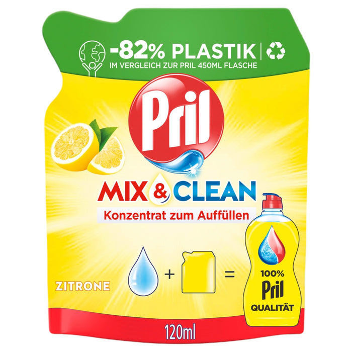 Pril Spülmittel Zitrone Mix & Clean Konzentrat zum Auffüllen 120ml