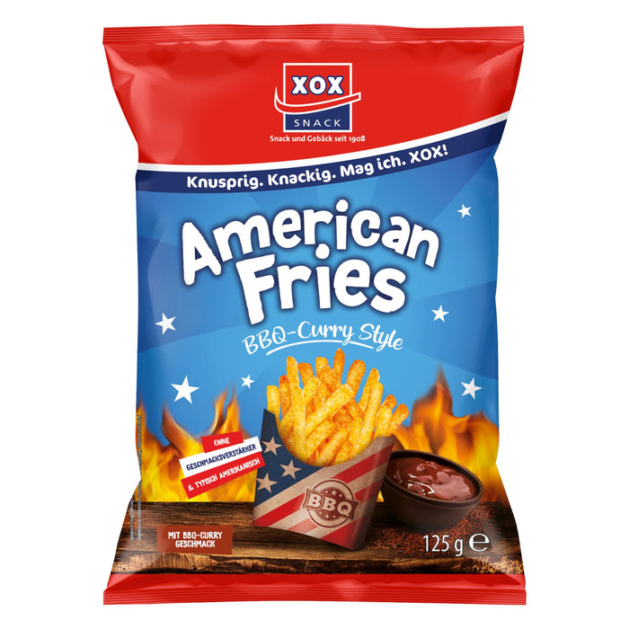 XOX American Fries mit BBQ-Curry Geschmack 125g