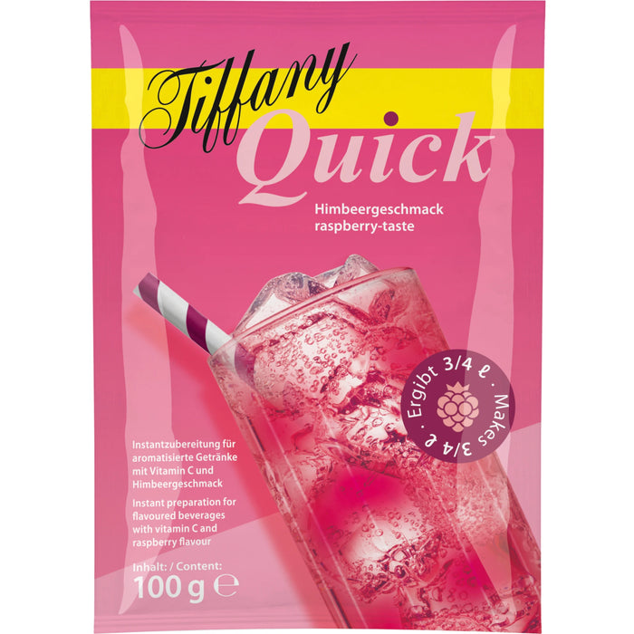 Tiffany Quick Instant Getränkepulver mit Himbeergeschmack 100g