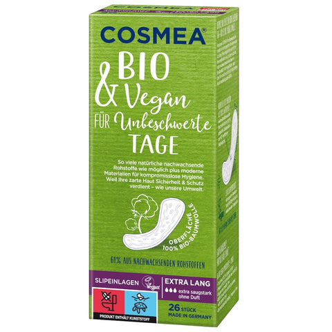 Cosmea Slipeinlagen Bio Comfort Extra Lang VEGAN 26 Stück
