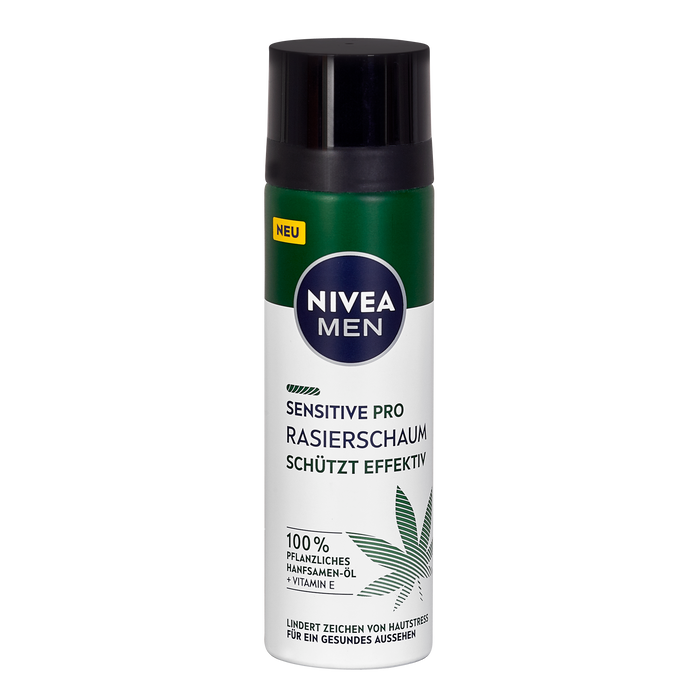 Nivea Men Sensitive Pro Rasierschaum aus Pflanzliches Hanfsamen-Öl 200ml