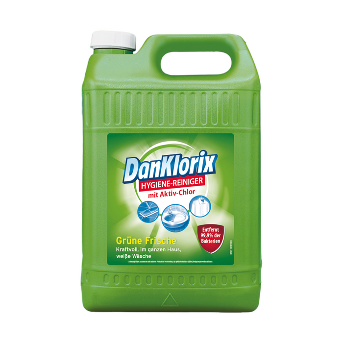 Dan Klorix Hygiene Reiniger mit Aktiv-Chlor Grüne Frische 5L