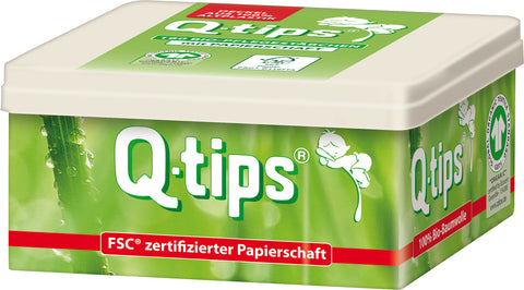 Q-Tips Organic Cotton Buds 160 Stück, Bio Baumwolle & Papierstil