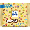 Ritter Sport Weiße Schokolade 100 g mit bunten Smarties – Limited Edition, süß-knusprige Tafel mit Schokolinsen.