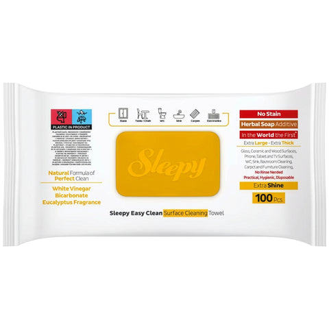 Sleepy Easy Clean Gelbe Reinigungstücher 100 Stk | mit Schmierseife & natürlicher Reinigung