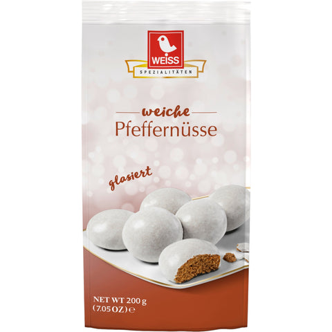 Weiss Weiche Pfeffernüsse glasiert 200 g – weiche Pfeffernüsse mit weißer Zuckerglasur