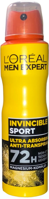 L'Oreal Men Expert Invincible Sport Ultra Absorbing Anti- Transpirant Deo Spray 72H 150ml