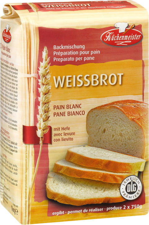 Küchenmeister Weissbrot Brotmischung Brot Backmischung mit Hefe 1kg