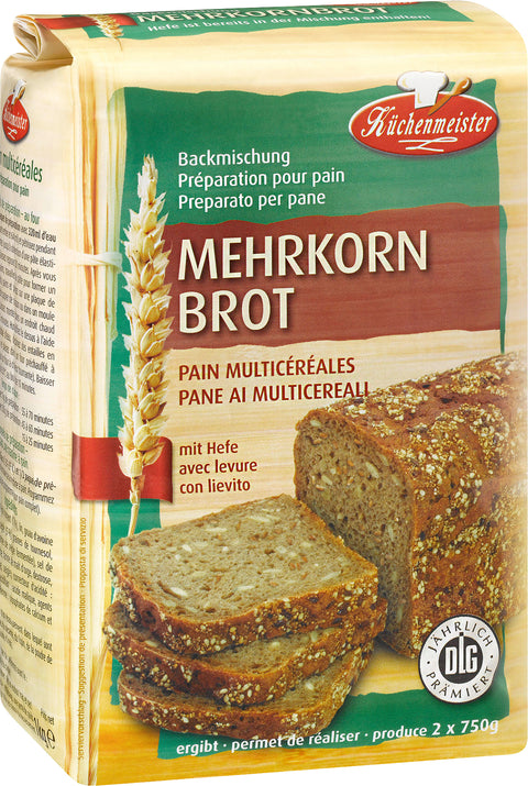 Küchenmeister Mehrkornbrot Brotmischung Brot Backmischung mit Hefe 1kg