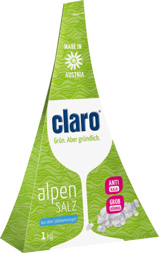 Claro Alpensalz für Spülmaschinen - Spülmaschinensalz grob körnig  1Kg