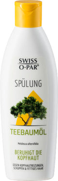 Swiss-O-Par Teebaumöl Spülung gegen Kopfhautreizungen, Schuppen & Fettiges Haar. Beruhigt die Kopfhaut 250ml